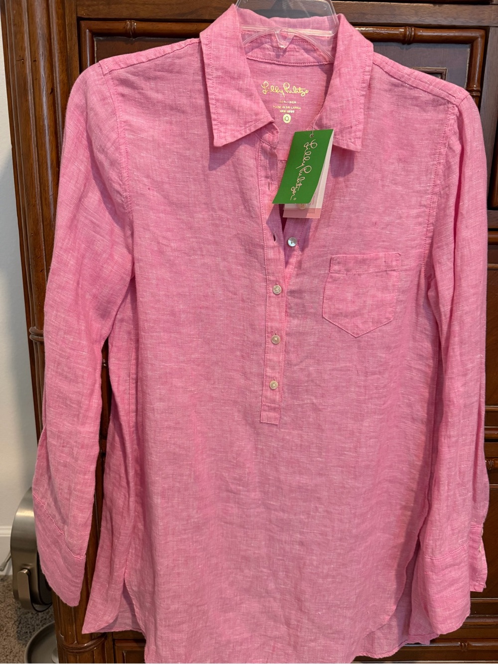 Lilly Pulitzer 100% Linen Pink Tunic Top